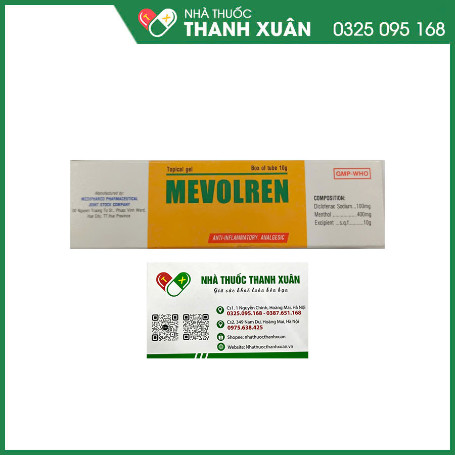 Mevolren thuốc bôi da chống viêm giảm đau trong các trường hợp viêm khớp, bong gân, trật khớp